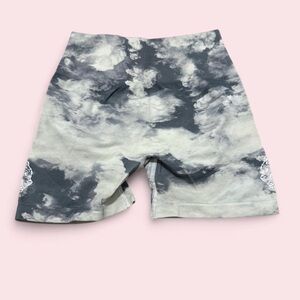 Darc sport Gray and White Tie-Dye Shorts